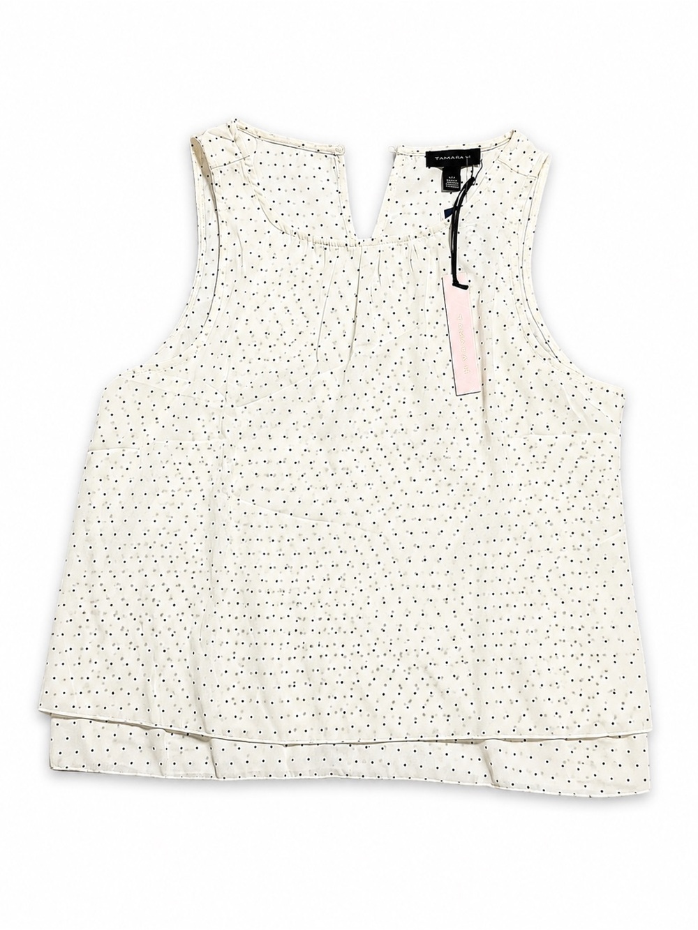 NWT Tamara White Polka Dot Sleeveless Blouse ✨